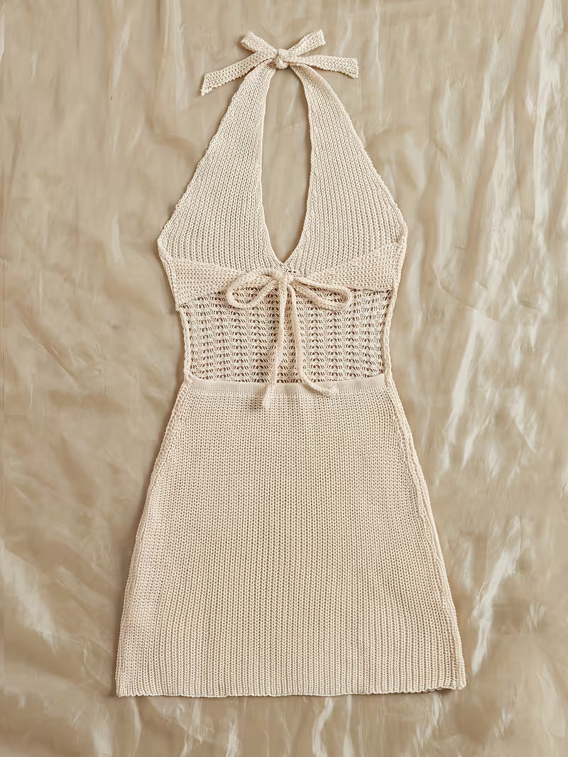 Women's Hollow Tie-String Mid-Length Dress