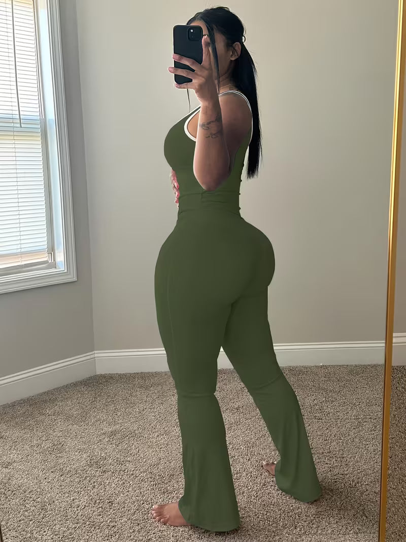 Women's Solid Color Tank Top Set