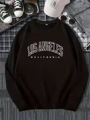 Women's Preppy Los Angeles Print Crew Neck Sweatshirt