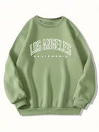 Women's Preppy Los Angeles Print Crew Neck Sweatshirt