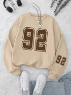 Women's Round Neck Letter Print Casual Sweatshirt