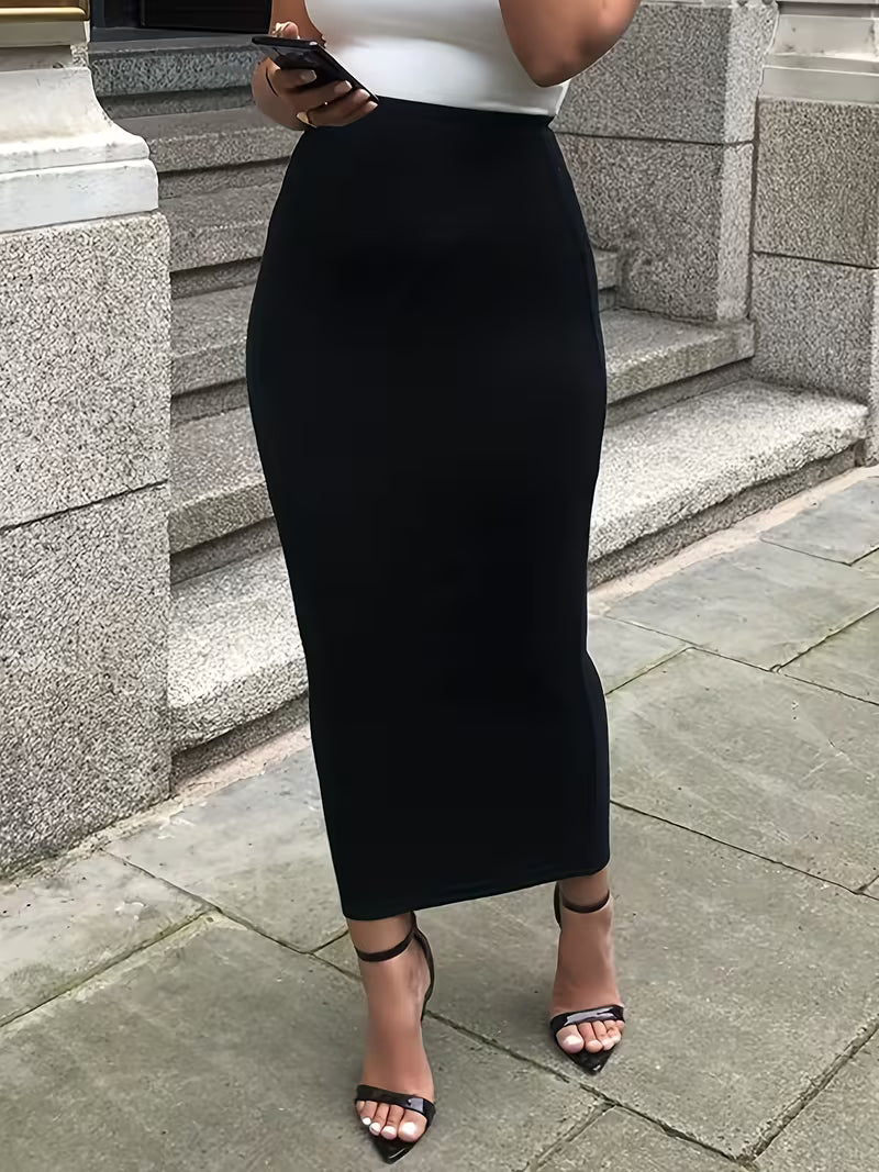 Women's Solid Color Fitted Half-Skirt