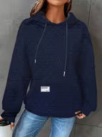 Women's Waffle Knit Hooded Sweatshirt for Fall & Winter