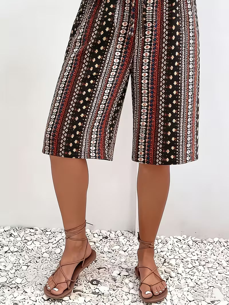 Women's Hawaiian Print Bermuda Beach Shorts