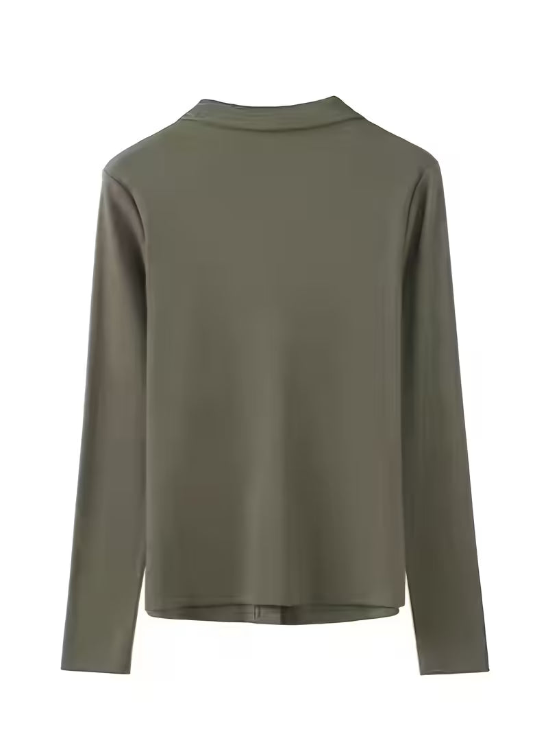 Women's Long-Sleeve Lapel T-Shirt for Spring & Summer