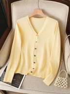 Women's Thin V-Neck Casual Sweater Cardigan