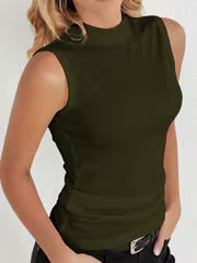 Women's Stand-Up Collar Athletic Tank Top