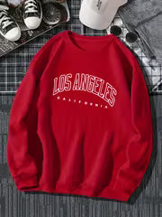 Women's Preppy Los Angeles Print Crew Neck Sweatshirt