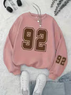 Women's Round Neck Letter Print Casual Sweatshirt