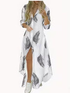 Women's Color Block Striped Shirt Dress