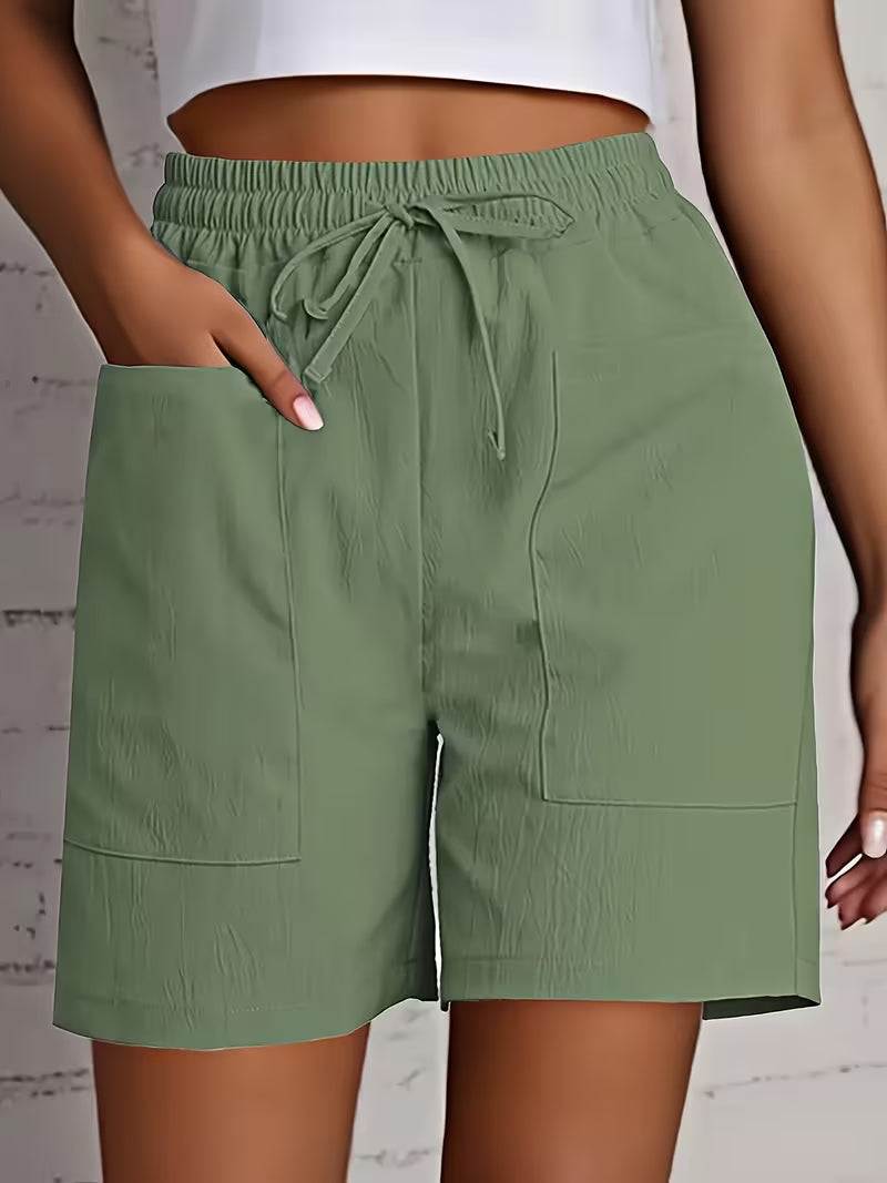 Women's Casual Drawstring Shorts, 2-Piece Set