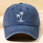 Women's Coconut Tree Print Distressed Baseball Cap