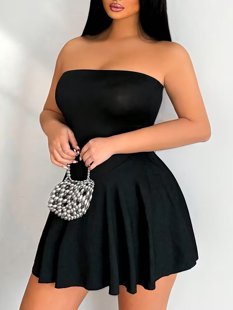 Women's Red Tube Top Holiday Dress