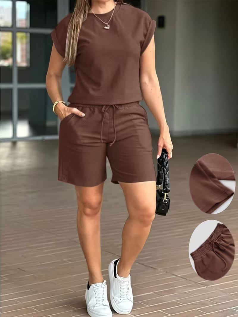 Women's Figure-Flattering Top & Shorts Set