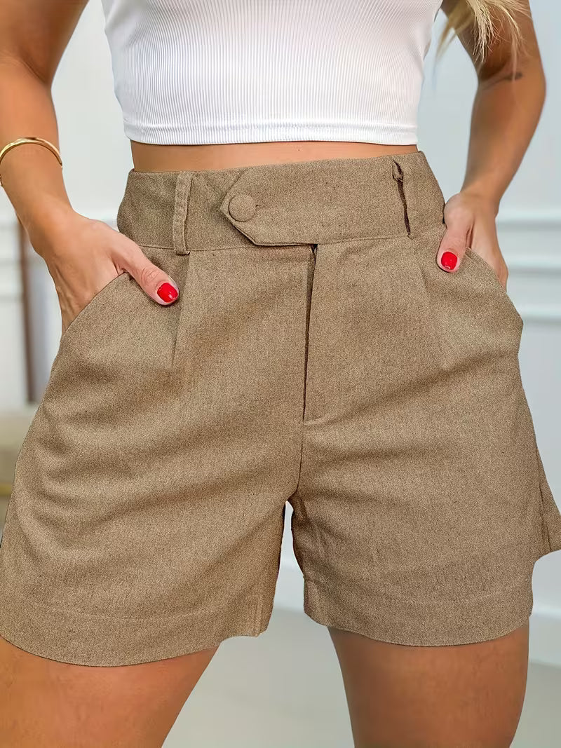Women's Solid Color Commuter Shorts