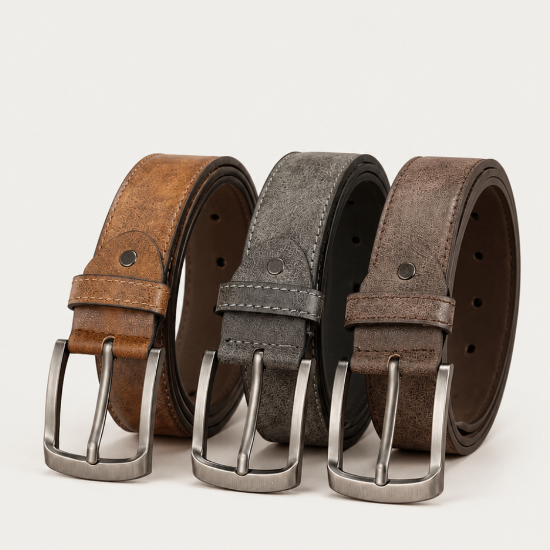 Women's Distressed PU Buckle Belt