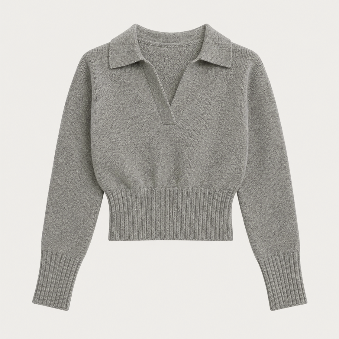 Women's Casual V-Neck POLO Sweater