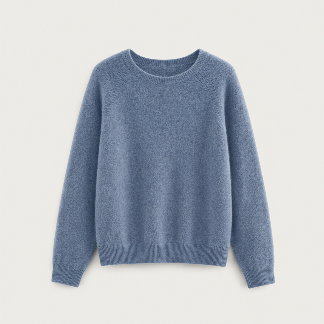Women's 100% Merino Wool O-Neck Pullover Sweater