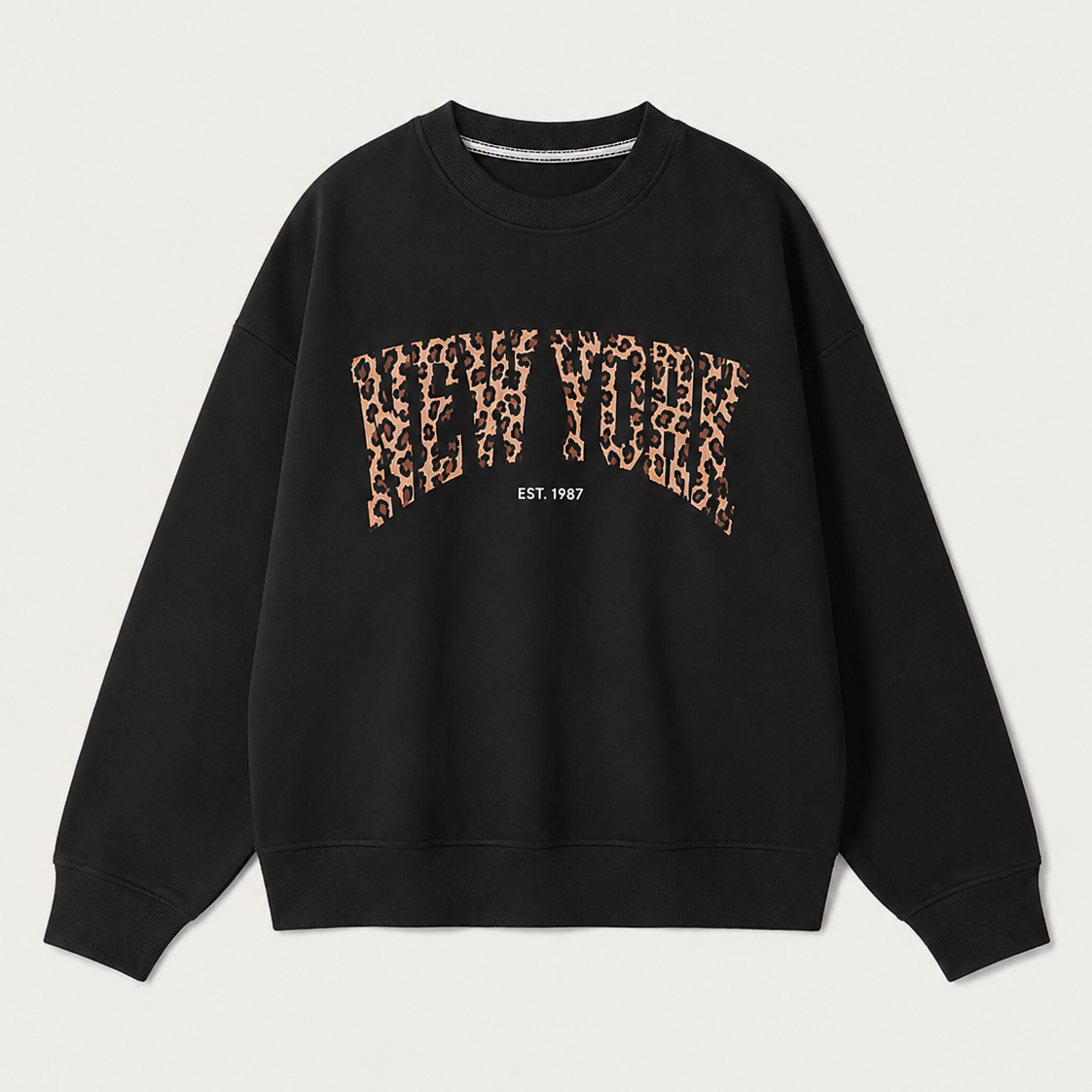 Women's Loose Round Neck Print Pullover Sweatshirt