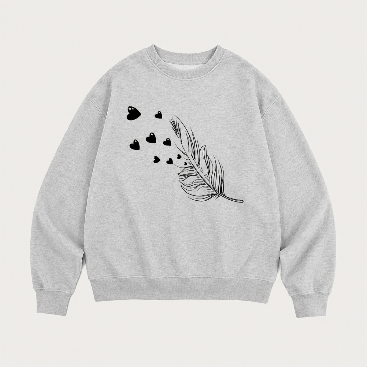 Women's Fleece-Lined Love Print Sweatshirt