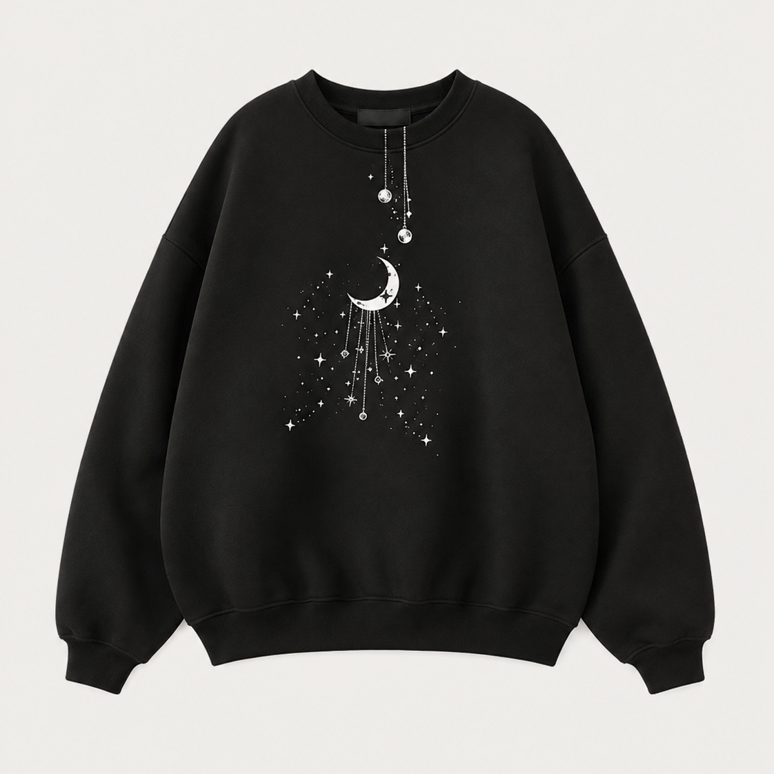 Women's Mint Green Star & Moon Print Oversized Sweater