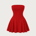 Women's Red Tube Top Holiday Dress