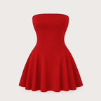 Women's Red Tube Top Holiday Dress