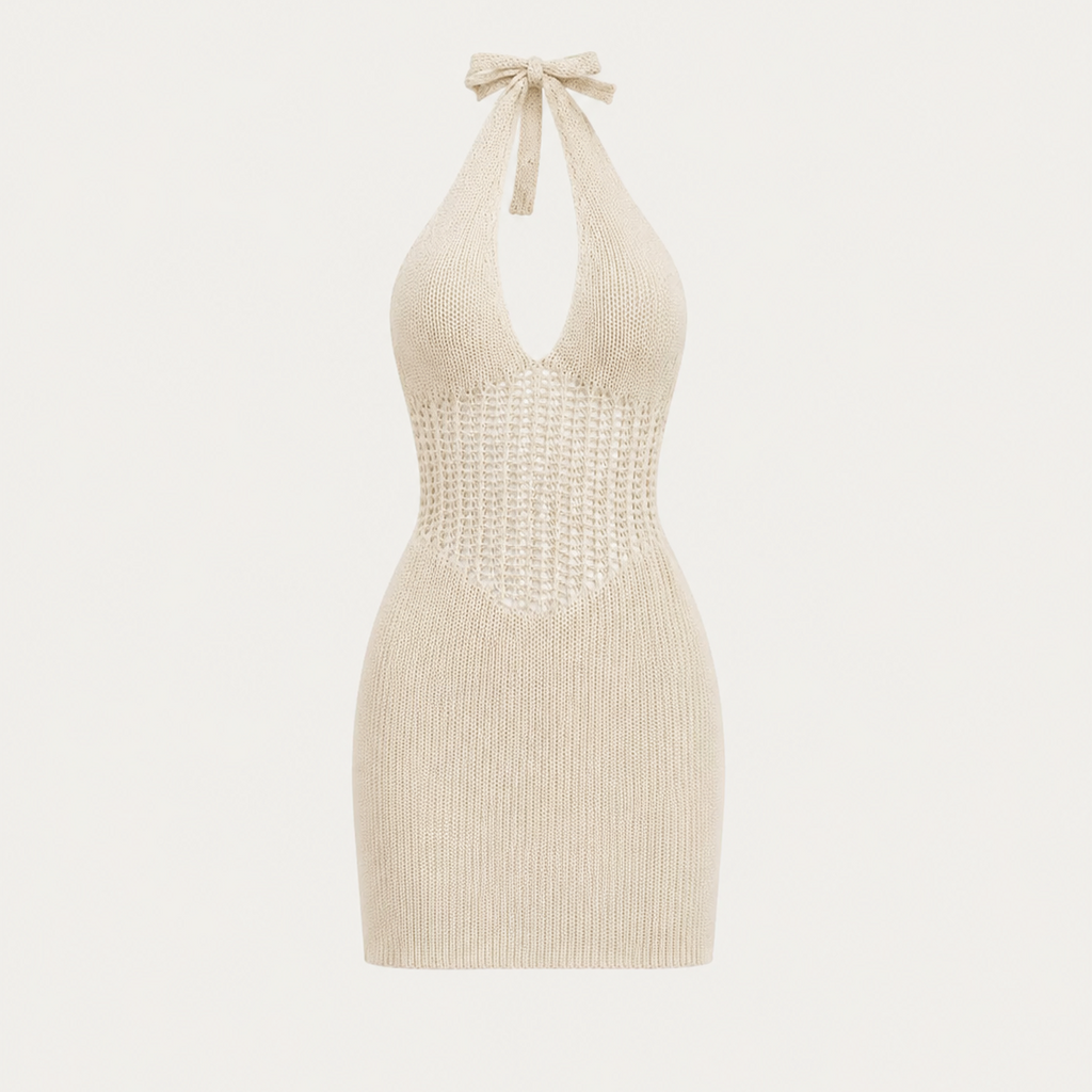 Women's Hollow Tie-String Mid-Length Dress