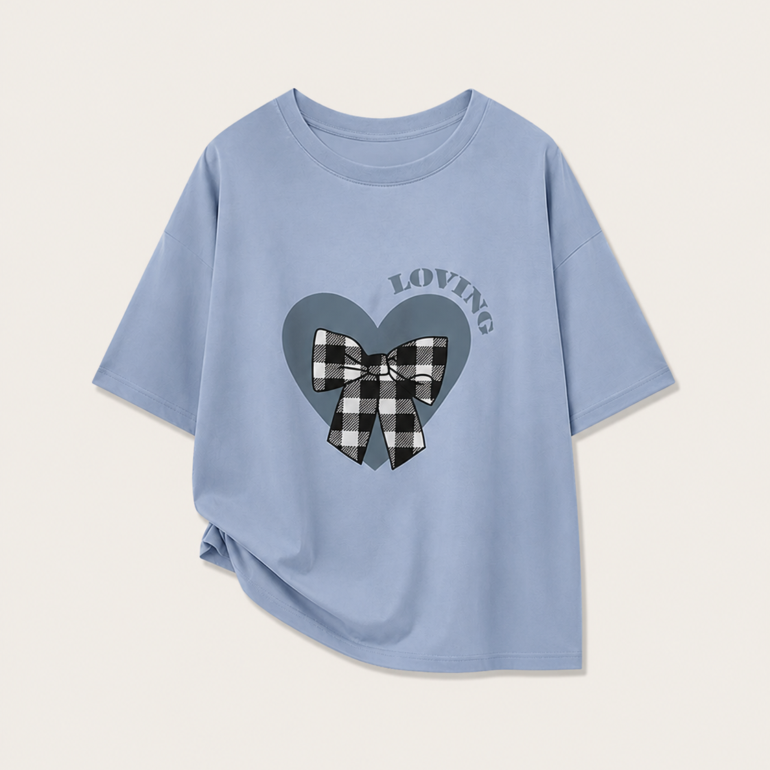 Women's Bow Tie Heart Print Pajama Set