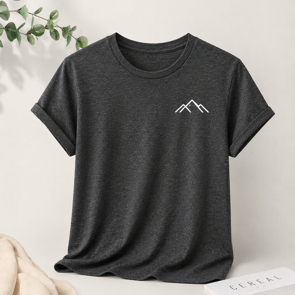 Women's Mountain Print Casual T-Shirt, Short Sleeve