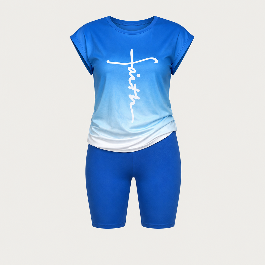 Women's Letter Print Top & Shorts Two-Piece Set