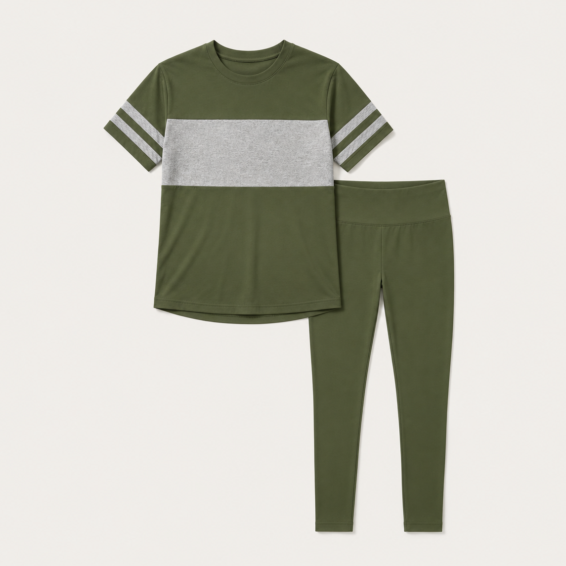Women's Contrast Stretch Top & Pants Set