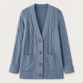Women's Olive Green Cable Knit Cardigan