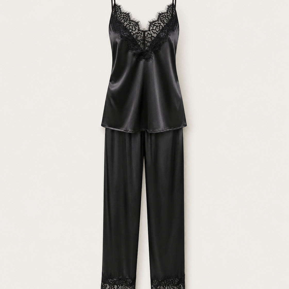 Women's Contrast Lace Cami & Pants Pajama Set