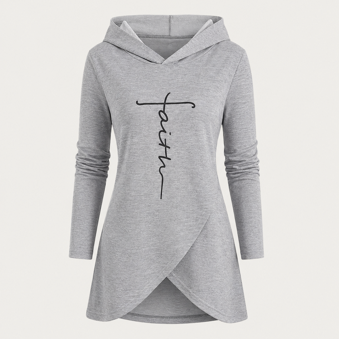 Women's Front Cross Letter Print Hoodie