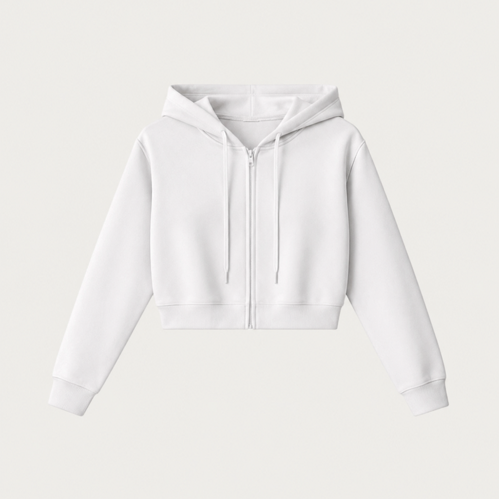 Women's Solid Color Hooded Zip-Up Sweatshirt