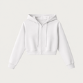 Women's Solid Color Hooded Zip-Up Sweatshirt