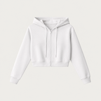 Women's Solid Color Hooded Zip-Up Sweatshirt
