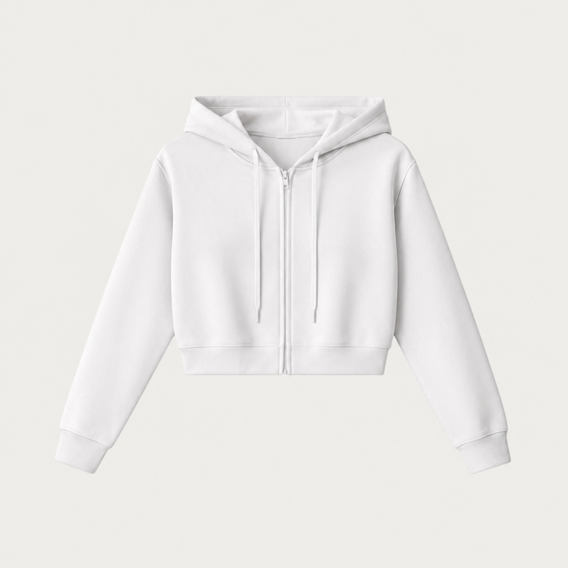 Women's Solid Color Hooded Zip-Up Sweatshirt