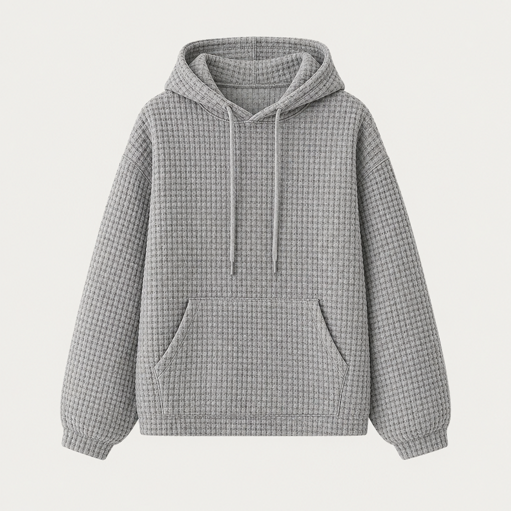 Women's Waffle Color-Block Hooded Sweatshirt