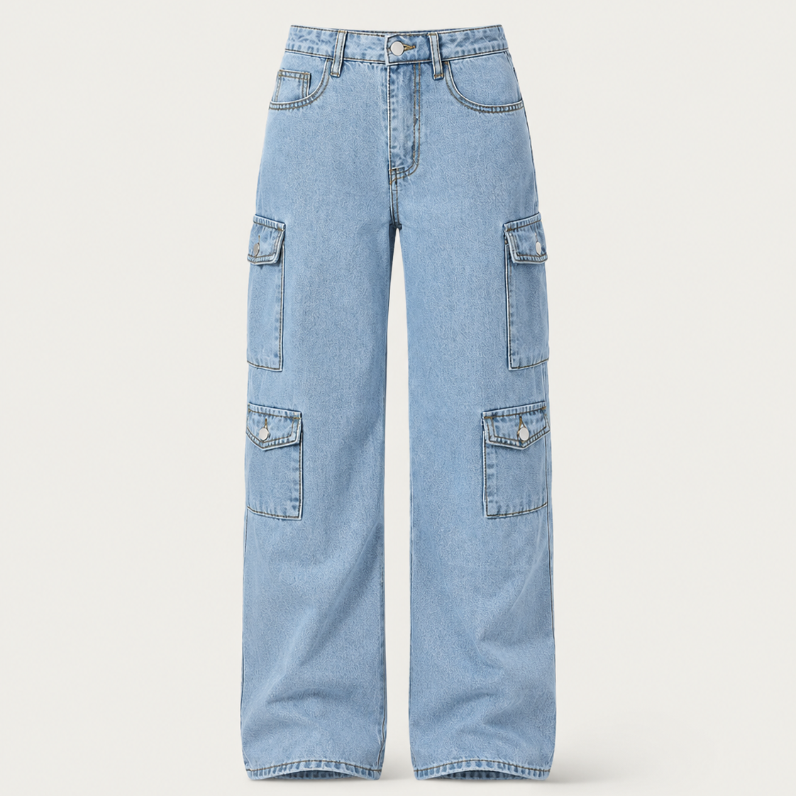 Women's Plus Size Multi-Pocket Cargo Jeans