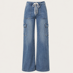 Women's Leisure Straight-Leg Jeans with Laces