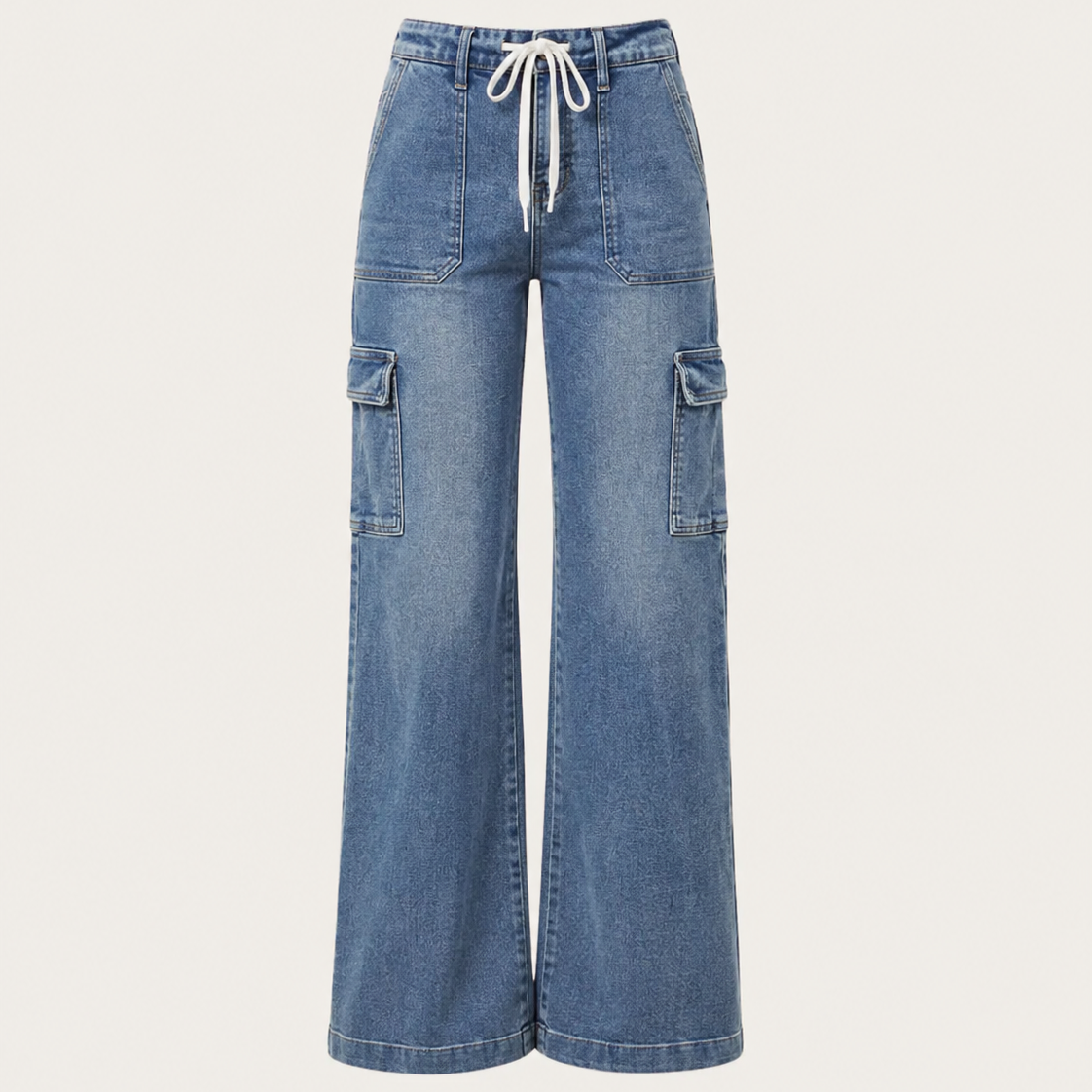Women's Leisure Straight-Leg Jeans with Laces