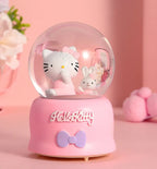 Kitty crystal ball music box  pink star moon home decor