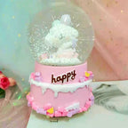 Kitty crystal ball music box  pink star moon home decor