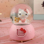 Kitty crystal ball music box  pink star moon home decor