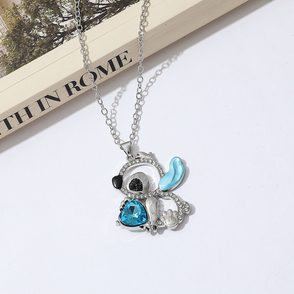 Crystal Heart Celestial Pendant Necklace