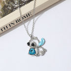 Crystal Heart Celestial Pendant Necklace