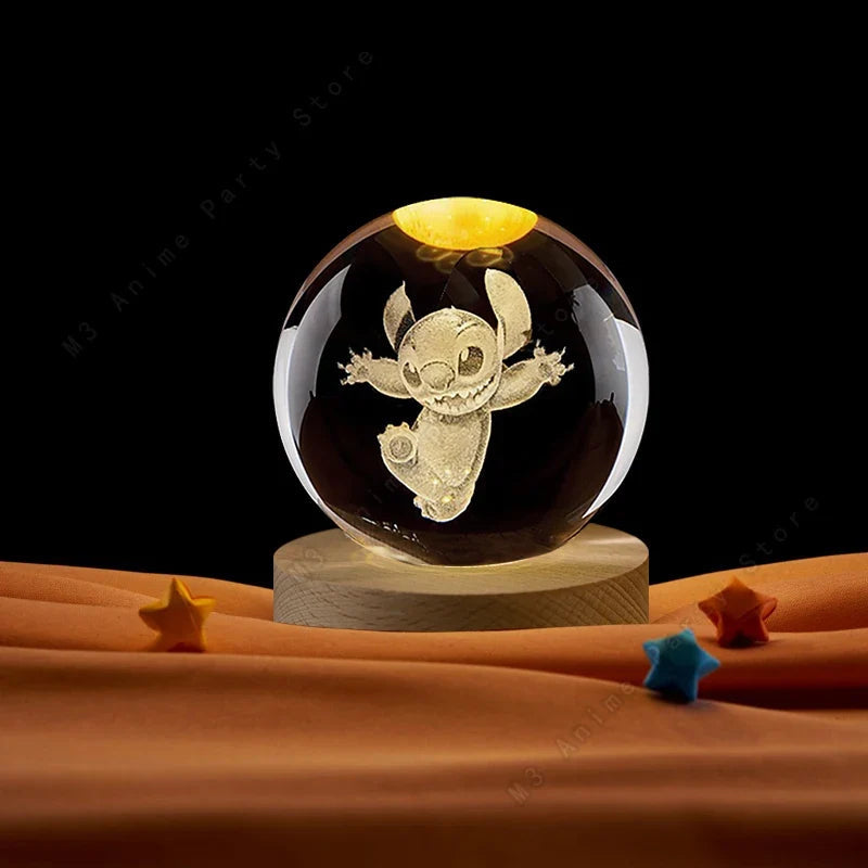 Stitch Crystal Ball Night Light Cute LED Decorative Lamp