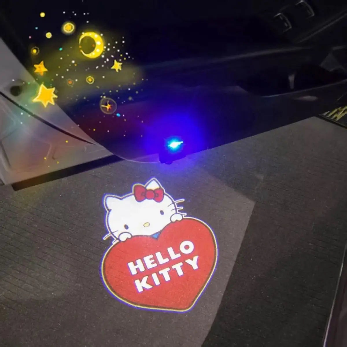 hello kitty car door welcome light led projector interior decor